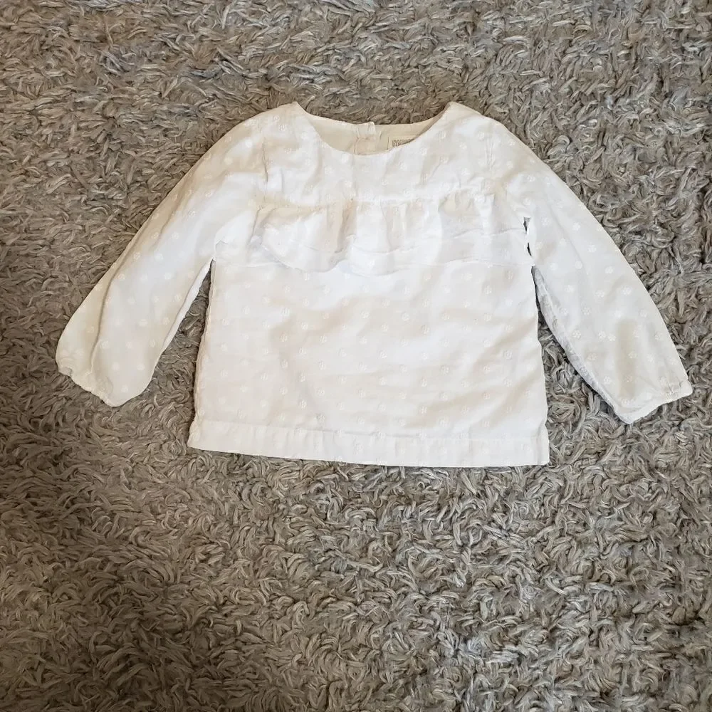Gymboree Girls White Long Sleeve Blouse 2T